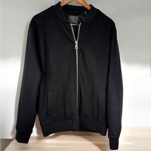 Marconi Jacket Black coat mens Large Black zip Jacket  Size L Zip Up